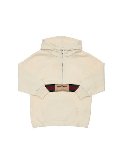 Gucci Felpa neonato in cotone con dettaglio Web.